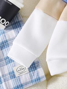 Toddler Cartoon Print Warm Crew Neck Sweatshirt And Sweatpants Set