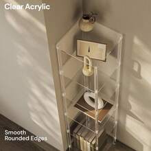 4-6 层亚克力透明书架，垂直独立式角落储物架，适用于客厅、卧室、浴室、小空间 - 彩色 - 查看 6