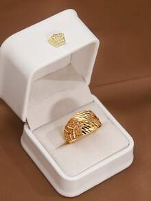 Bộ 2 chiếc vòng tay và nhẫn thủ công hình đồng xu sáng bóng, đường kính 64mm, có thể mở ra, thích hợp cho nữ giới đeo hàng ngày, mang ý nghĩa may mắn về tài lộc, không có bao bì. - Vàng - Xem 3