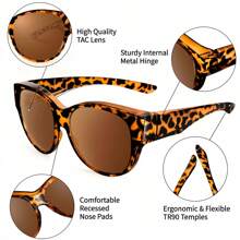 Polarized Glasses Fit Over Prescription Glasses For MenWomen, Oversized Square Glasses, Protection