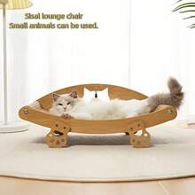 Almohadilla y cama para rascar de gato tejida de sisal, anti-arañazos, sin desorden, protector de sofá, zona de descanso para gatos, juguete para mascotas pequeñas - Multicolor - Ver 4