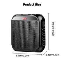 Rechargeable Voice Amplifier - 2200mAh Portable PA System With Headset Mic For Teachers & Presenters Christmas Gifts - Black - View 7