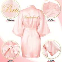 Bata de baño, Bata de novia y dama de honor con inicial, Bata de mañana y bata de dormir, Ropa de preparación para la fiesta de boda, Accesorios para la ceremonia y recepción de bodas, Pijama de primavera y verano para damas de honor, Pijama de novia, Bata bordada de la fiesta de la mejor amiga, Bata de novia, Suministros para la boda, Fiesta al aire libre, Fiesta de vacaciones, Regreso a la escuela