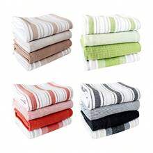 4pcs/Set Assorted Rectangular (17.72*25.59inch) Kitchen Towel Set, Soft Absorbent Dish Cloth, Cleaning Rags, Tea Towels, Ribbon Packaging, Suitable As Thanksgiving Gift, Farmhouse Kitchen Decor