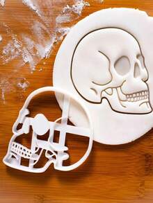 1pc Skull Design Cookie Stamp - White - View 2