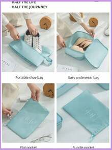 9-1 件大容量旅行收纳袋，防水便携式收纳袋，适用于衣服、裤子、鞋子、袜子、行李箱收纳，波西米亚风 - 彩色 - 查看 11