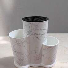 1pc Universal Knife Holder, 3-In-1, Kitchen Utensil Rack, Knife Storage Rack, Empty Knife Slot, Large Kitchen Tool, Black Brushed Multi-Function Kitchen Utensil Rack For Knives, Chopsticks, And More - Space Saving Kitchen Gadget - 3-in-1 White Brushed - View 6