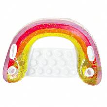 1pc Maple Leaf Pattern Inflatable U-Shaped Floating Chair For Adults, Simple Water Recreation Float, Maple Leaf PVC Inflatable Float, Inflatable Water Floating Chair With 2 Cup Holders, Foldable Maple Leaf U-Shaped Floating Bed, Water Lounge Chair, Pool Party, Beach Fun