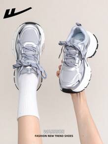 1 双 WARRIOR 女式厚底系带软底休闲鞋，低帮户外平底鞋，圆头低跟防滑纯色优雅软底登山鞋，适合学生，毕业照，平底鞋，低帮皮革运动鞋