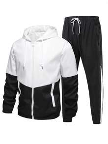 Freundin-Stil Herren Lässig Sport Jacke Anzug Frühling und Herbst neue Mode Hübsche Lauf Sport Zwei-Teiler Set für Männer im Freundin-Stil, Freundin-Stil Herren Zwei-Teiler Outfit