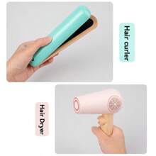 1 套木制儿童化妆工具玩具，逼真的化妆游戏，儿童角色扮演玩具，益智学习玩具 - 藍色 - 查看 4