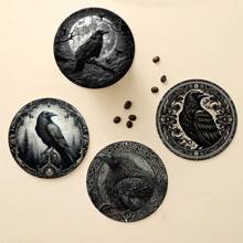 4/6 buc suporturi decorative cu craniu și flori, covorașe pentru băuturi, potrivite pentru casă și petrecere, protecții de masă antiderapante multifuncționale rezistente la căldură, cadou ideal pentru prieteni și familie