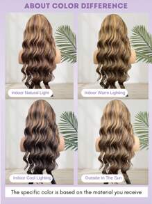 200% 密度 13x6 高清蕾丝前假发，渐变色蜂蜜金色挑染短波浪鲍勃假发，波浪形，预拔漂白结，零压力佩戴透气夏季鲍勃假发，适合所有种族的女性 - SP4/27 - 查看 8