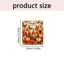 1pc/4pcs/6pcs/10pcs Autumn Series Pumpkin & Floral Butterfly Pattern Plush Chair Cover, Removable Short Plush Material Chair Slipcover, Chair Back Protector Cover, Suitable For All Seasons, Holiday Decor Chair Cover, For Dining Room, Living Room, Home Chair Protection, With Back Protection, Applicable To Dining Room, Office, Living Room, Hotel And Home Decor