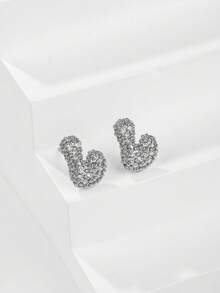 1 对泡泡首字母耳钉精致泡泡方晶锆石 26 个字母 A-Z 个性化名字耳钉情人节珠宝生日礼物适合女士和女孩 - 耳環 - 查看 48