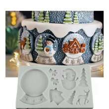 1 Stück Weihnachtsschneemann Abzeichen Dekorations-Formform, DIY Räucherstäbchen/Handwerk/Party Dekorations Aufkleber Silikon Formform, einfach zu entformen