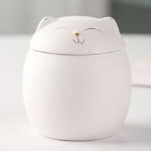 1 pieza Urna de Mascota de Cerámica, Contenedor de Cenizas de Gato, Contenedor de Vida, Urna Conmemorativa de Gato de Cerámica, Lugar de Descanso Gentil para Felinos, Frasco de Cenizas Hecho a Mano