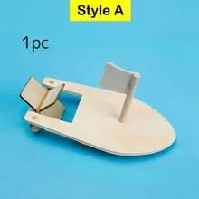 1/3/6pcs DIY Wooden Sailboat Craft Kits - Manufactured Wood, Rubber Band Powered, No Feathers, Electricity-Free Handmade Decoration Model Boats, Paddle Boats Paint And Decorate For Projects, Make Your Own Sailboat Craft