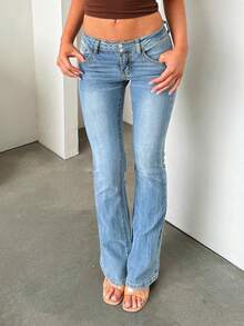 Vintage Style Wide Waist Band Button Fly Slim Fit Washed Skinny Jeans,Casual Sexy Girl Fashion Versatile Women Denim Pants