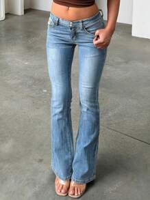 Jeans skinny aderenti lavati con vita larga e bottone, stile vintage, casual e sexy, pantaloni in denim versatili per ragazze e donne