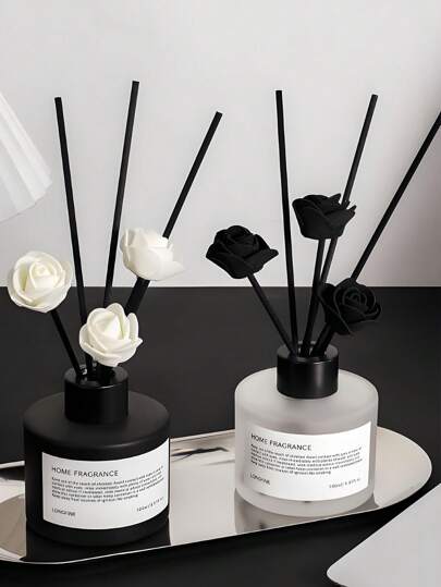 1 st 100 ml eterisk oljediffusor, luftfräschare och luktdeodorant, långvarig doft, nordisk stil flamlös diffusor, svartvit minimalistisk design, lämplig för sovrum, badrum, hotell