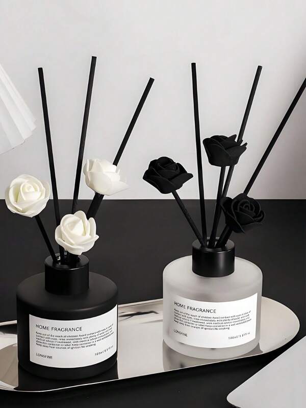 1pc 100ml Essential Oil Diffuser, Air Freshener & Deodorizer, Long-Lasting Fragrance, Nordic Style Flameless Diffuser, Black & White Minimalist Design, Suitable For Bedroom, Bathroom, Hotel