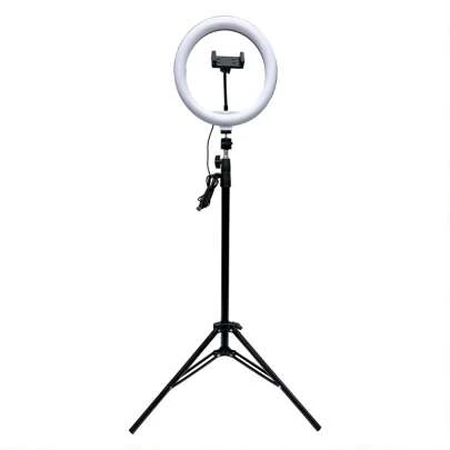  Aro de luz led Lincky, 10 pulgadas, incluye tripie Portátil Color de la estructura negro, Anillo de luz para móviles selfies