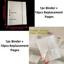 10pcs A5 Size Transparent Refill Pages, Durable PP Material, Suitable For Office Supplies, Business Cards And Photo Albums,For School Supplies,Back To School - As Shown In the Figure - View 10