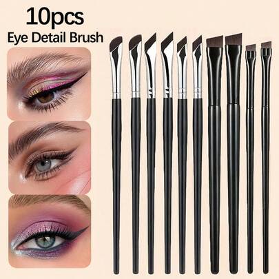 YZIMENG Bộ cọ trang điểm mắt 10 món YISE chính xác, bao gồm cọ kẻ mắt góc cạnh, cọ kẻ mắt xiên, cọ kẻ mắt siêu mảnh và cọ kẻ lông mày. Thích hợp để kẻ lông mày, kẻ mắt, đánh phấn mắt tạo nên lớp trang điểm mắt quyến rũ. Dụng cụ trang điểm bằng sợi tơ mềm mại, nhỏ gọn và tiện lợi khi đi du lịch, món quà tuyệt vời dành cho phụ nữ và các cô gái.