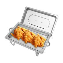 Bazargame 2.38Gal Large Capacity Single Compartment Dining Stove, Stainless Steel Heating Container With Fuel Rack, 24.4 * 13.38 * 12.2 Inches, Suitable For Buffet And Party - Silver - View 10