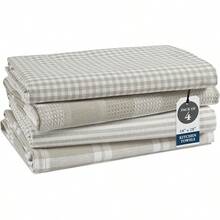 Juego de toallas de cocina y paños de cocina LANE LINEN - Paquete de 6 paños de cocina de algodón, 18"x 28", toallas suaves para la cocina, paños de té, toallas de cocina premium, toallas de limpieza de secado rápido - Negro - 06: Rojo - Ver 18