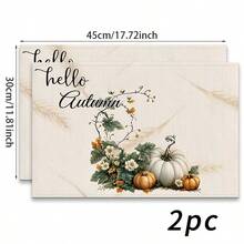 Un conjunto de 4/6 manteles individuales y 1 pieza de camino de mesa, con diseños de calabaza de otoño y hojas de arce. Manteles, individuales y decoraciones para platos adecuados para la cocina, decoración del hogar en estilo rural y reuniones familiares. Apropiado para cenas, fiestas, reuniones y regalos festivos, es una opción ideal para regalos de otoño. - Multicolor - Ver 23
