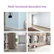 1 Roll 2.3m/90.6inch 3D Flower Leaves Vine Pattern Relief Romantic Special Design Skirting Line Sticker, XPE Foam Material Self-Adhesive Crashproof Wall Sticker, Minimalist Modern Style Home Decor, Renovation Skirting Line, Bedroom Decor, Bathroom Decor