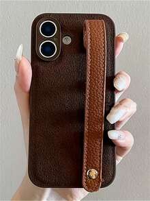 Ốp lưng điện thoại màu nâu sang trọng họa tiết lưỡi liềm, tương thích với các dòng 17 Pro Max, 17 Pro, 17, 16, 15, 14, 13, 12, 11 Pro Max Plus, kiểu dáng thanh lịch và mềm mại dành cho nữ. - màu nâu - Xem 3