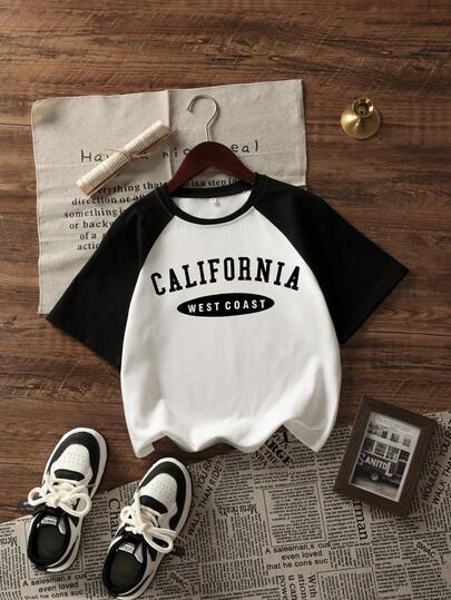 夏季新款休闲设计拼布短袖女式 T 恤