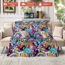 1pc Whimsical Unicorn & Cheetah Print,Colorful And Cute Animals Fleece Blanket - Soft, Lightweight & Durable Flannel Throw With Vibrant Rainbow Colors, 280gsm For Him And Her, Perfect For Naps, Camping, Travel, Home, Daily, Office Decoration, Birthdays Anniversary, Valentine's Day, Thanksgiving Day, Christmas, Halloween, Mother's Day, Father's Day, Wedding, New Year Gifts, Personalized Ideal Gifts For Her, Him, Family, Boyfriend, Girlfriend, Father, Family, Mother, Lover, Daughter, Son, Grandpa, Grandma, Friend, Classmate, Pet. Sofa,Bed,Car,Bedroom,Living Room,Office,  Outdoor Camping, Beach,Wall Decoration - 多色6 - 查看 3