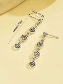 1 paire de boucles d'oreilles pendantes spiralées rétro, convient pour le port quotidien et les jours fériés pour les femmes