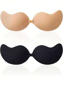 2 对无肩带粘合文胸芒果杯文胸花瓣，透气，适合小胸围，提升和聚拢，隐形露背文胸，适合连衣裙、礼服和内衣 - 彩色 - 查看 23