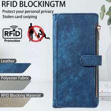 eaacaa 1 chiếc ốp lưng điện thoại kiểu ví gập cổ điển có khe đựng thẻ, dây đeo cổ tay, chống sốc và chống trộm, tương thích với iPhone 17 Pro Max/17 Pro/AIR/17/17e/16 Pro Max/15/14/13/12/11, dòng A16 - Màu xanh lam - Xem 7