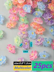 10PCS/30PCS/50PCS/100PCS Colorful Flower Herb Nail Jewelry Multi-Color Mixed Color Transparent Aurora Cherry Blossom Rhinestones Nail Accessories Large Flat Acrylic Nail Decorations 3D Gradient Smudged Cherry Blossom Design Cute Nail Jewelry Resin Nail Art Supplies Women Girls Nail Art Accessories DIY Leisure Art Nail Salon Japanese And Korean Style German And British Style Nail Decorations