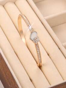 Fashion Charming Girl Heart Bangle Shinny Rhinestone Bracelet For Gift Party Accessory - Fashion Heart Bracelet - View 19