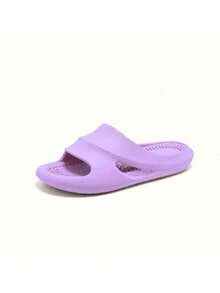Sunny Step: Chanclas Sólidas, EVA Simple, Antideslizante, Cómoda - Púrpura malva - Ver 2
