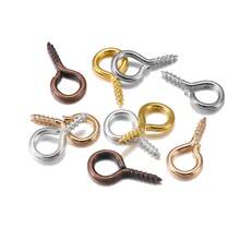 200pcs/Lot Small Tiny Mini Eye Pins Eyepins Hooks Eyelets Screw Threaded Clasps Hook For DIY Jewelry Making Findings Accessories