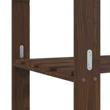 Scaffale portaoggetti Larryhot a 3 ripiani marrone 60x38x90 cm in legno di pino, robusto e durevole, facile da montare, ideale per riporre oggetti - Castano - Visualizzare 6