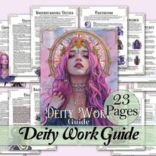 Cuaderno de trabajo y diario ritual de Espíritus Sagrados - 23 páginas de deidades, para brujería y prácticas intuitivas, indicaciones devocionales, mejorando conexiones divinas, crecimiento espiritual, encuadernación espiral, idioma inglés, diario místico, diseño de portada elegante, páginas de instrucciones detalladas