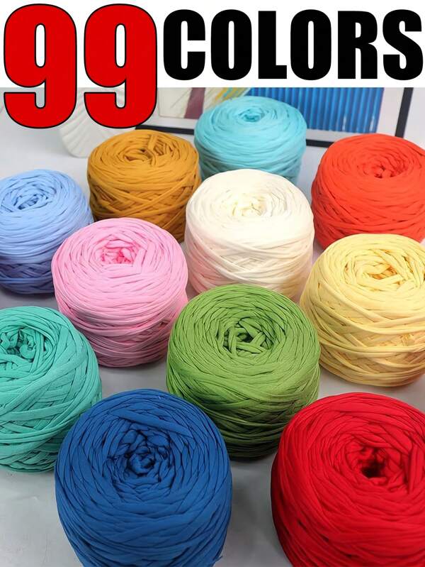 3/2/1pc T-Shirt Yarn, Large 300g ± 20g T-Shirt Yarn Roll - 2cm Wide, Woven Fabric Knitted Yarn, Soft & Versatile For DIY Crafts, Used For Crocheting And Knitting Bags, Cushions, Dolls, Blankets, Slippers, Handicraft Crochet Projects, Available In Multiple Colors, Multicolor Yarn | Polyester Yarn | Crochet Yarn | Crafting Yarn | Vibrant Yarn Balls | Versatile Crafting Material, Knitting Accessories And Supplies