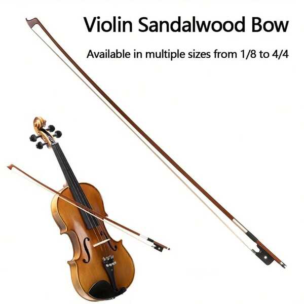 High-Quality Violin Bow, Full Size, Made Of Rosewood And Horsehair, Suitable For Violin Enthusiasts, Available In Sizes From 1/8 To 4/4, Ideal For Daily Practice And Performance, Essential Violin Accessory, Traditional Style Design, Classic Appearance, Natural Wood Grain, Antique Musical Instrument Accessory, Professional Musician Use, Durable Material, Replaceable Bow