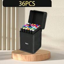 24/30/36/48/60/80/120/168 Colors Dual Tip Art Markers, Alcohol Markers, Sketch Markers Pens Permanent Alcohol Based Markers With Case For Drawing Sketching, Black Barrel, Party Favors, Home Decoration Back To School Supplies