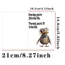 1pc Funny 70th Birthday Greeting Card With Envelope, Cartoon Bird Personalized English Card - Humorous Aging Theme Card, Suitable For Grandparents, Dad, Brother - Sets - View 2