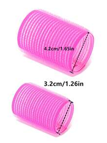 2件/組髮捲器，12件髮捲，適用於長、中、短髮，大、中、小自黏式髮捲器，附12件髮捲、1件髮夾、1件化妝包和1件髮爪夾 - 彩色 - 查看 15